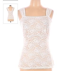 Ruby Ribbon Empire lace off white tank top size Large